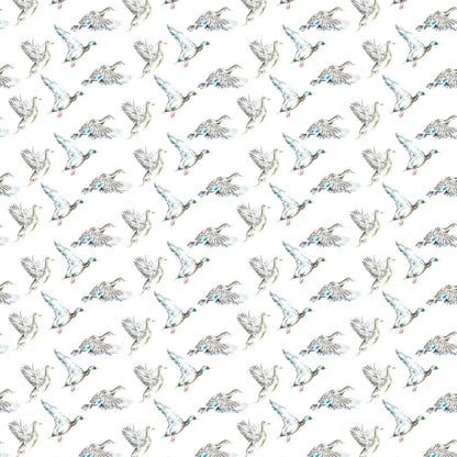 Flying Ducks Linen Fabric