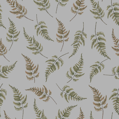 Falling Ferns Wallpaper - Gray - Summer Gray
