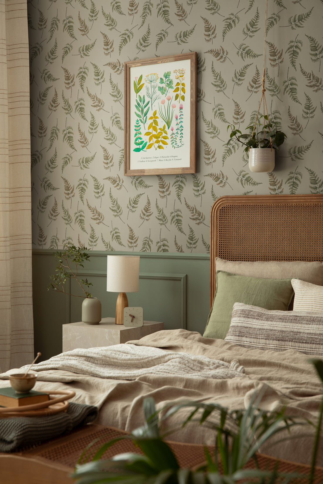 Falling Ferns Wallpaper - Soft Beige - Summer Gray
