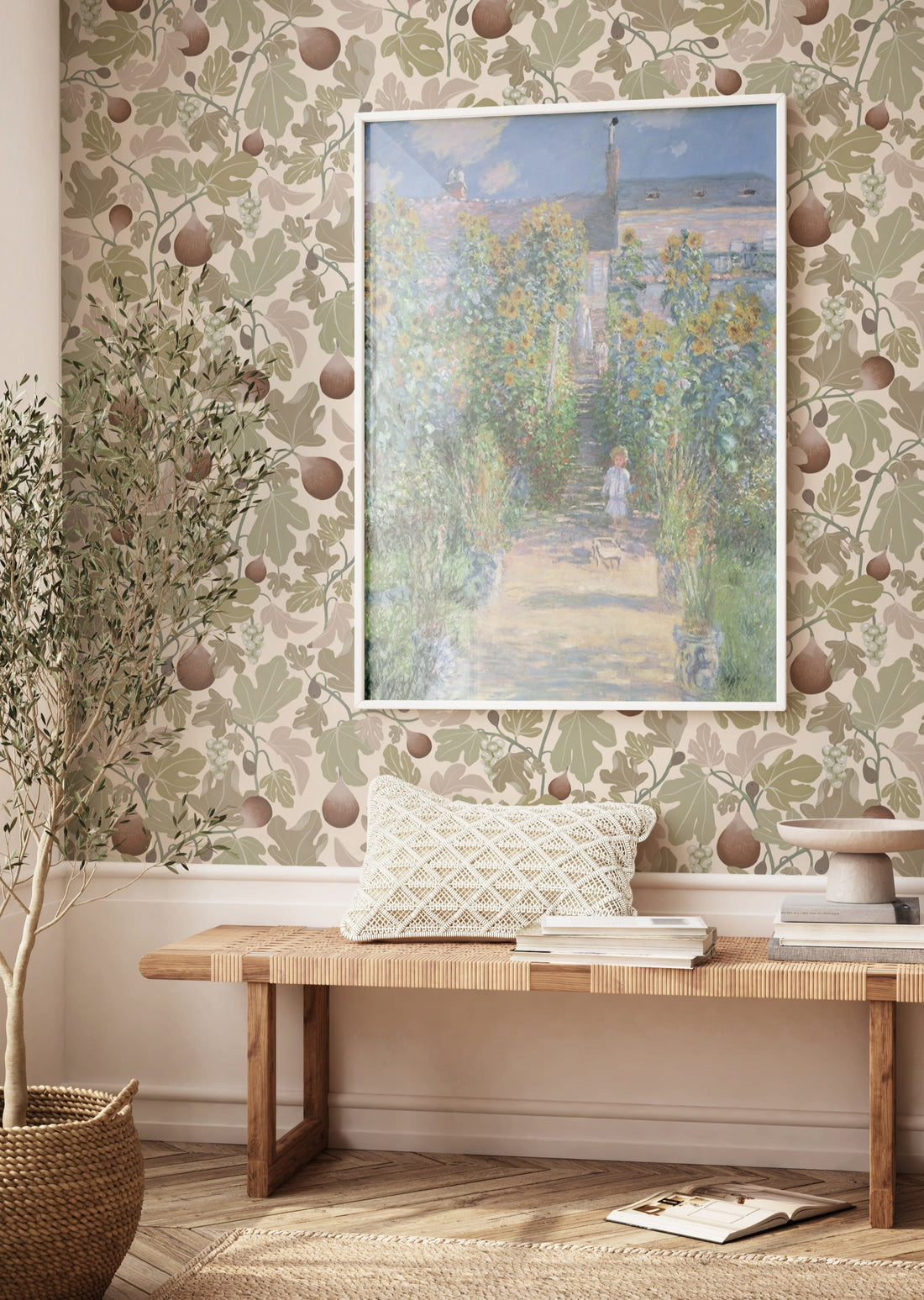 Figs Wallpaper - Beige - Summer Gray
