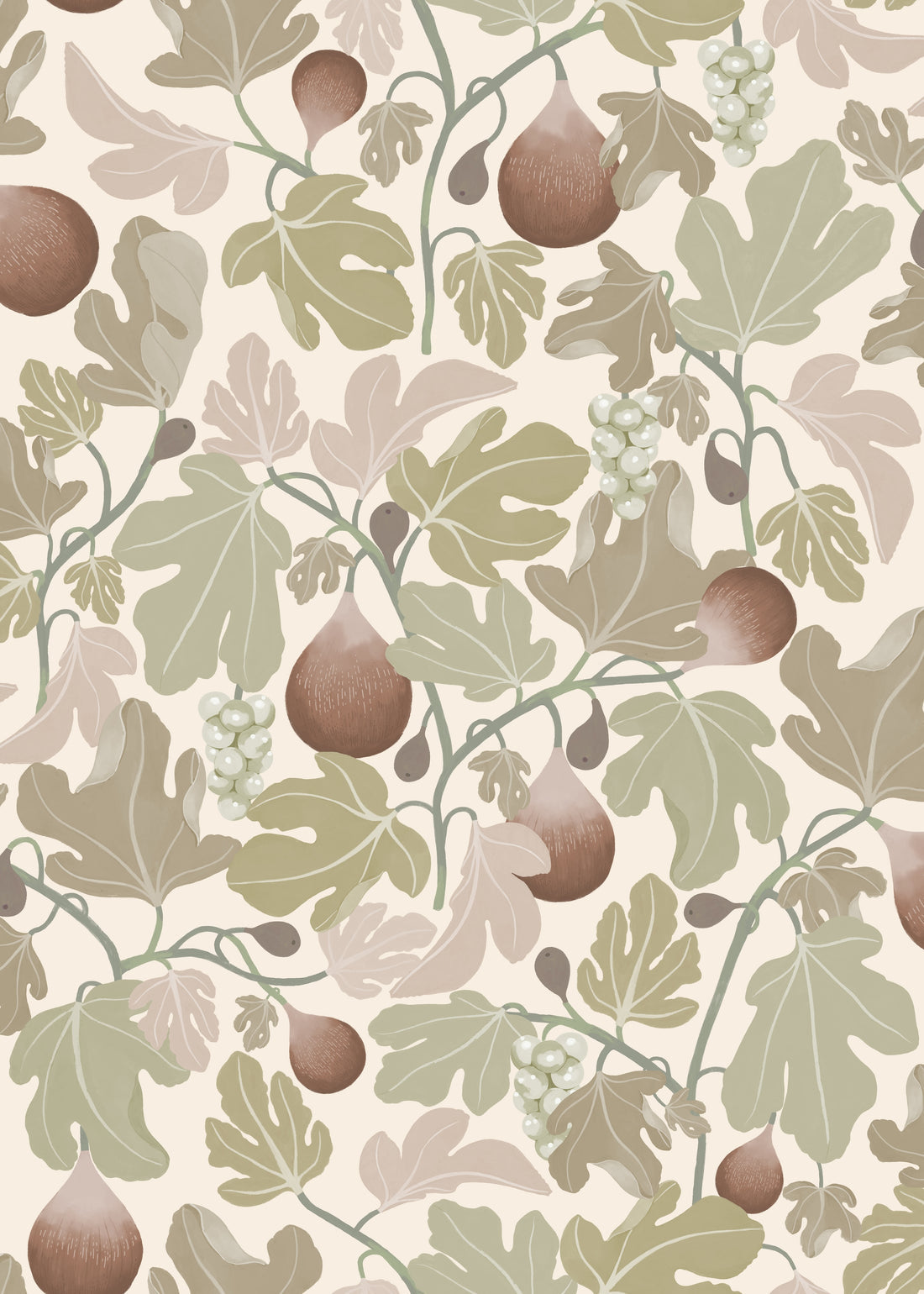 Figs Wallpaper - Beige - Summer Gray
