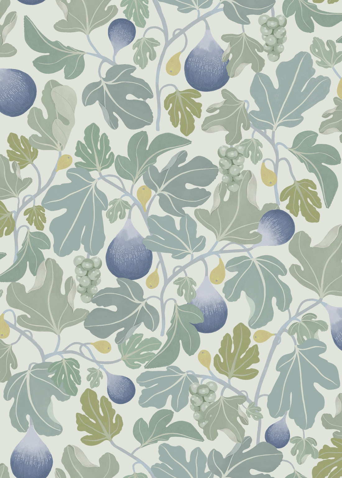 Figs Wallpaper - Blue - Summer Gray
