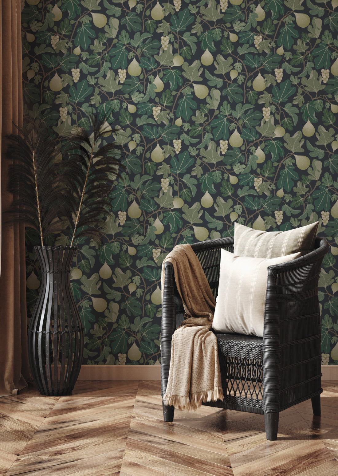 Figs Wallpaper - Green - Summer Gray
