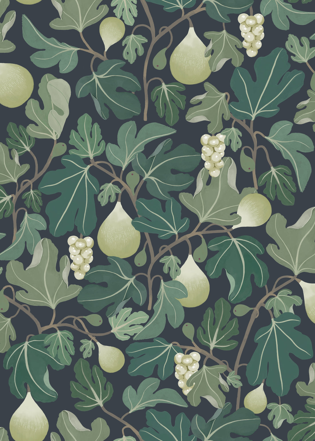 Figs Wallpaper - Green - Summer Gray
