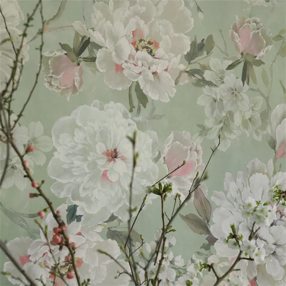 Fleur Blanche Wallpaper - Eau de Nil - PDG1172/01 - Designers Guild