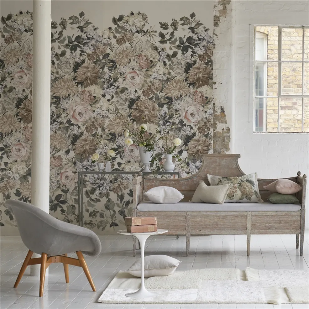 Fleurs D Artistes Wallpaper - Chalk - PDG1170/03 - Designers Guild