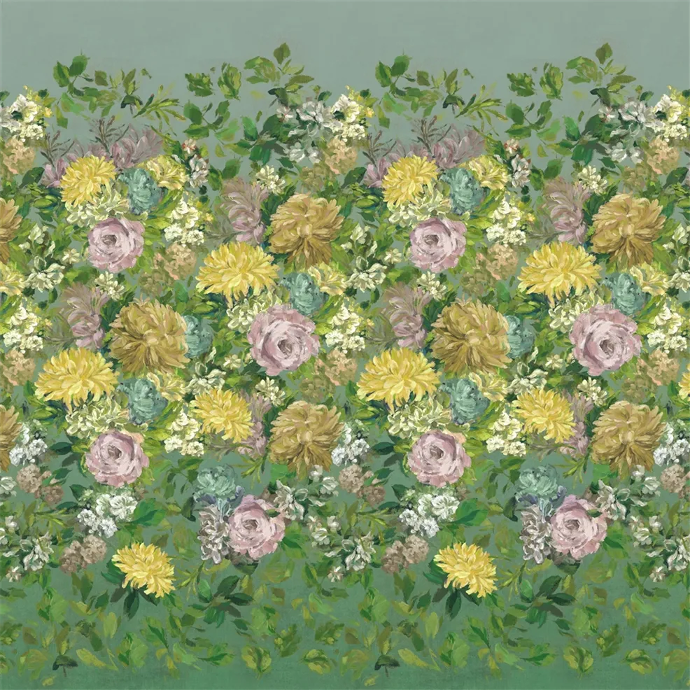 Fleurs D Artistes Wallpaper - Vintage Green - PDG1170/01 - Designers Guild