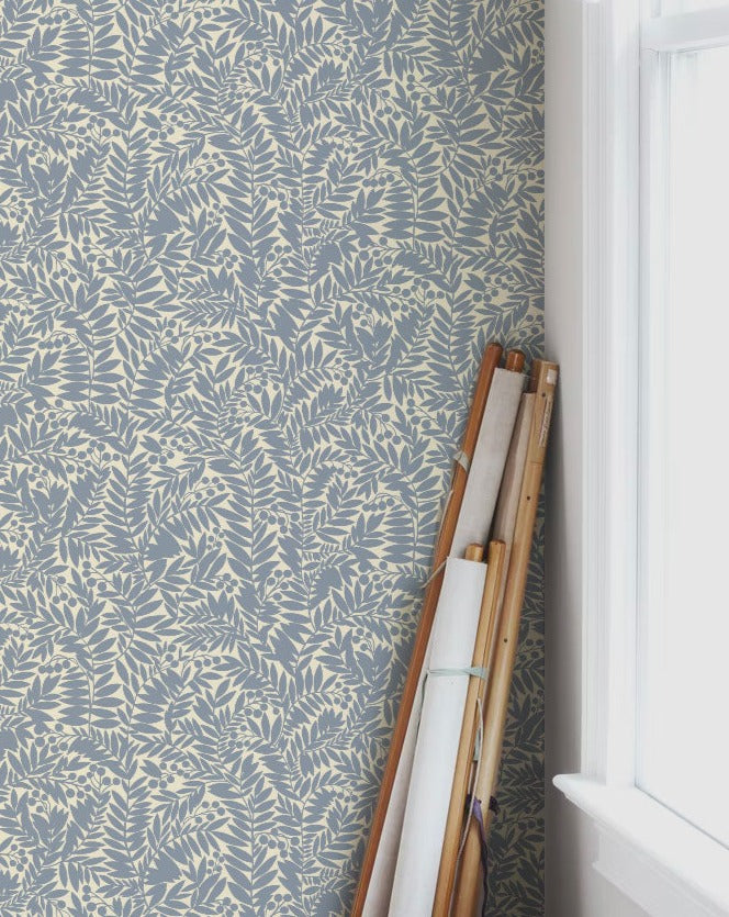 Florence Wallpaper - Blue - Summer Gray
