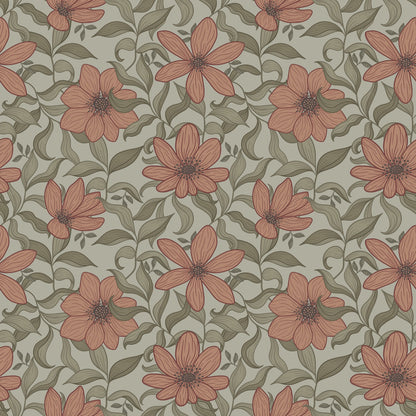 Fredrik Wallpaper - Ruby - Summer Gray
