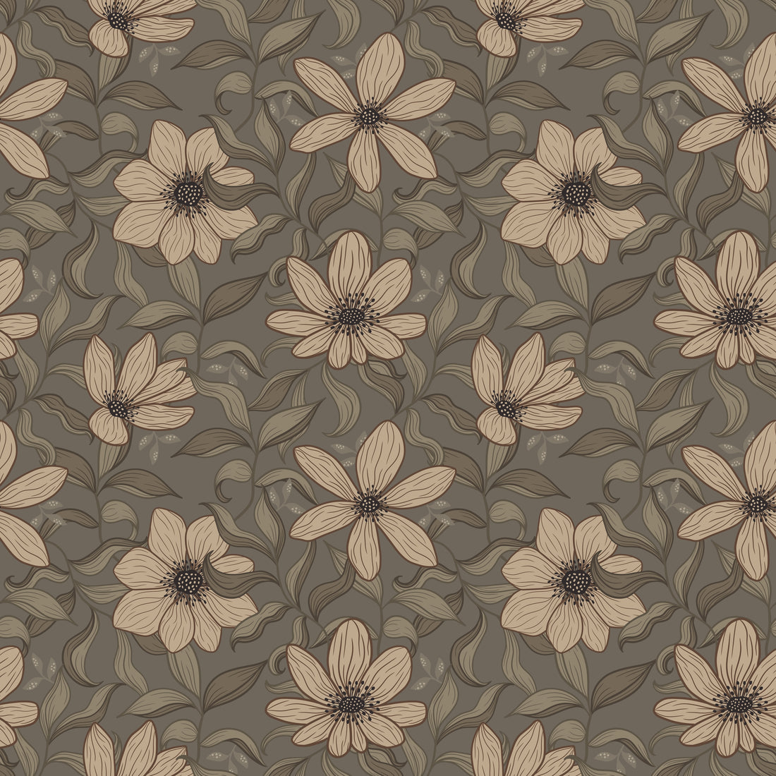 Fredrik Wallpaper - Taupe - Summer Gray
