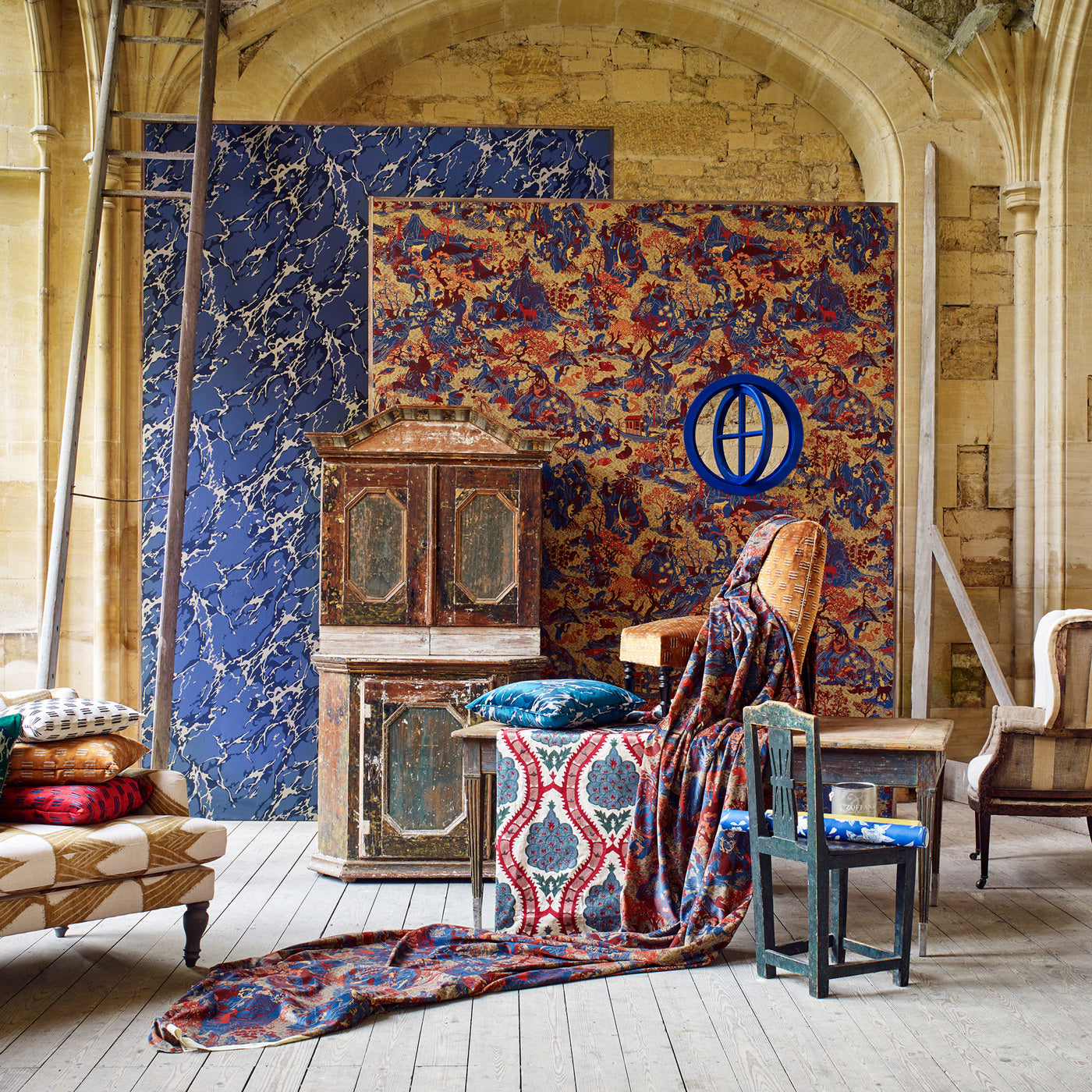 French Marble Wallpaper - Reign Blue - ZCOT313025 - Zoffany