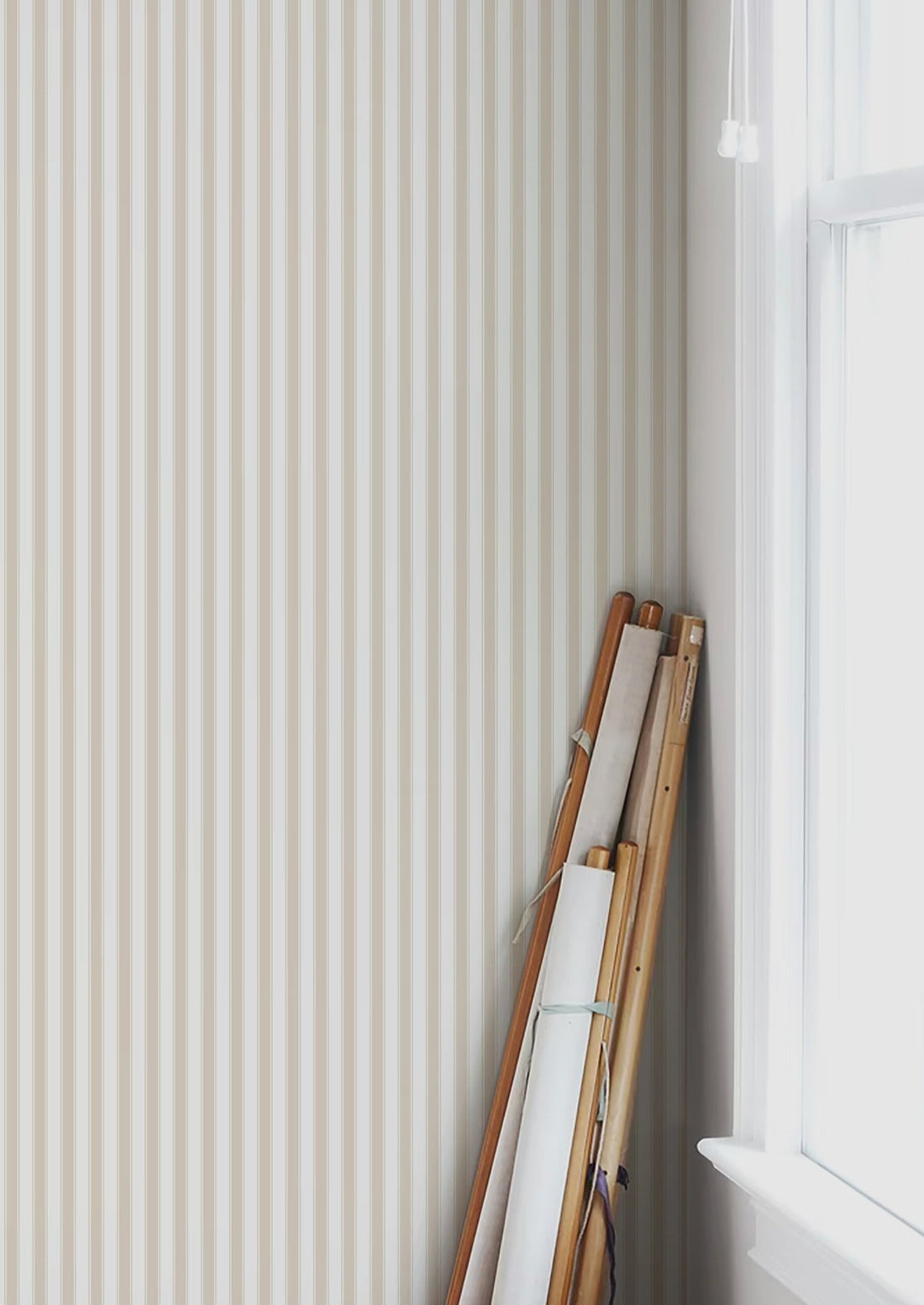 French Stripes Wallpaper - Beige - Summer Gray
