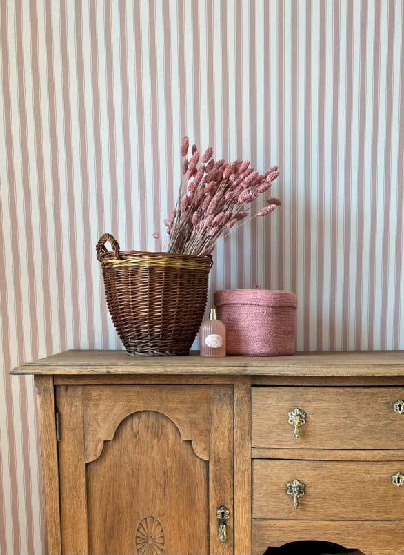 French Stripes Wallpaper - Rose - Summer Gray
