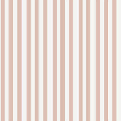 French Stripes Wallpaper - Rose - Summer Gray
