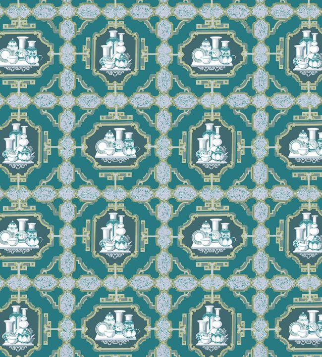 Porcelanas Fabric - Teal - Gaston y Daniela