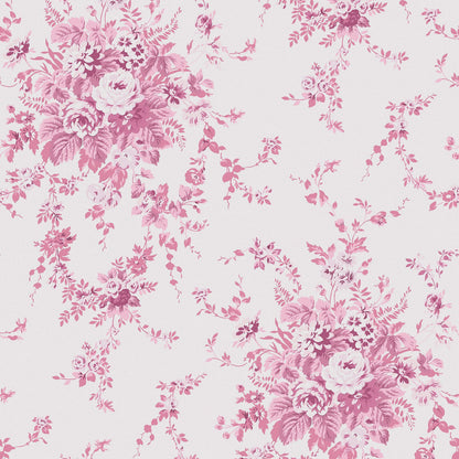 Garden Floral Wallpaper - Pink Tonal - Shabby Chic