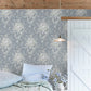Garden Floral Wallpaper - Slate Grey - Shabby Chic