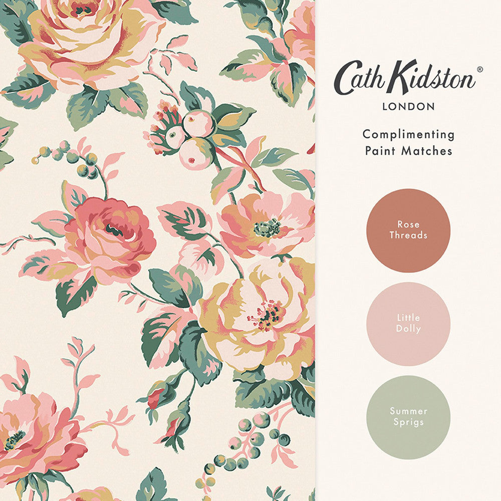 Garden Rose Wallpaper - Multi - 125501 - Cath Kidston