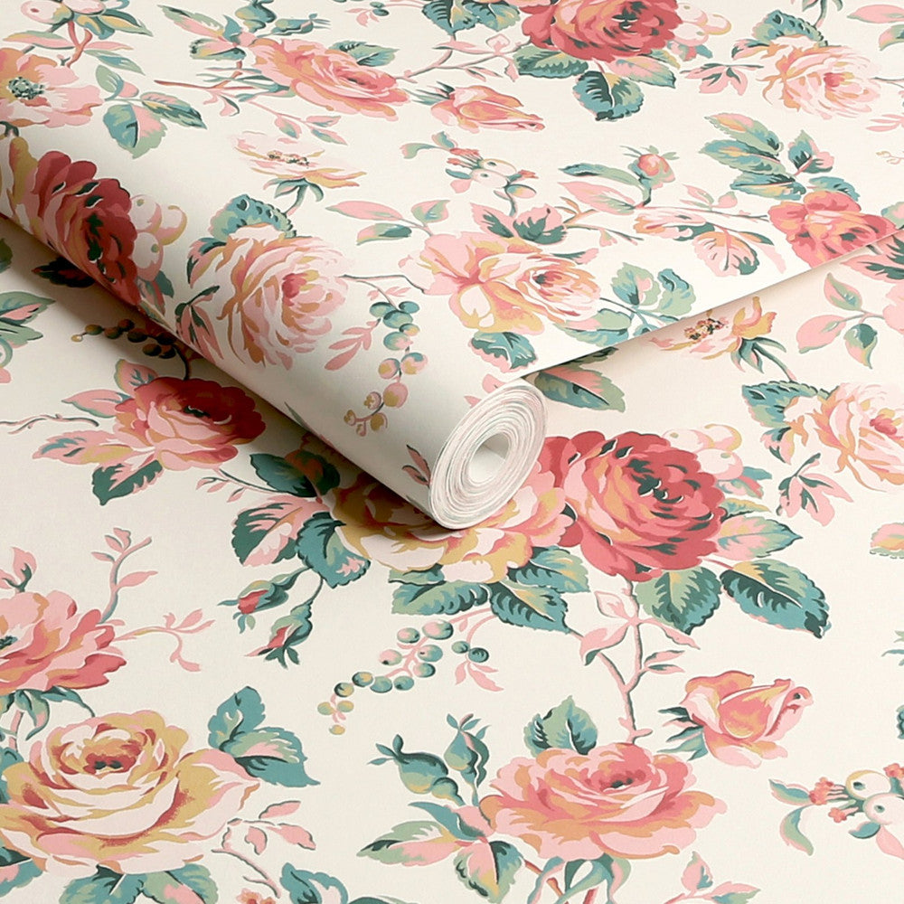 Garden Rose Wallpaper - Multi - 125501 - Cath Kidston