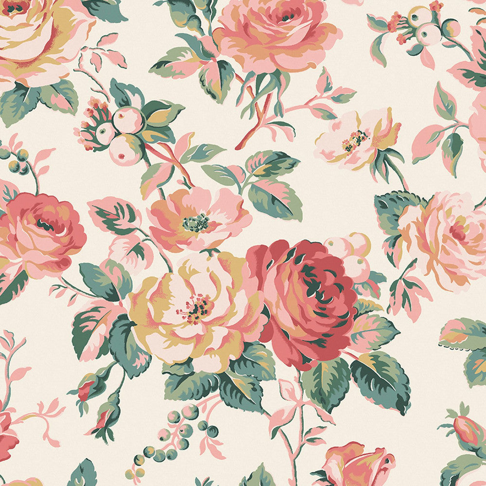 Garden Rose Wallpaper - Multi - 125501 - Cath Kidston