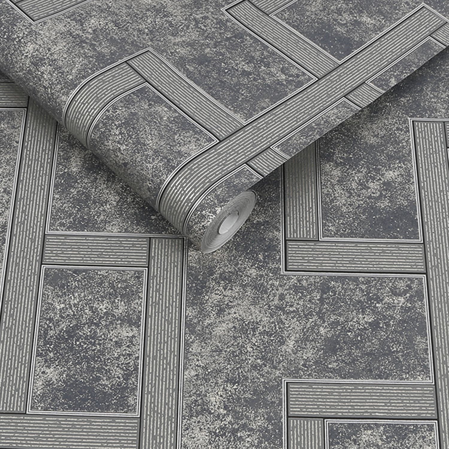 Gilded Greek Key Wallpaper - Onyx - Boutique Luxury