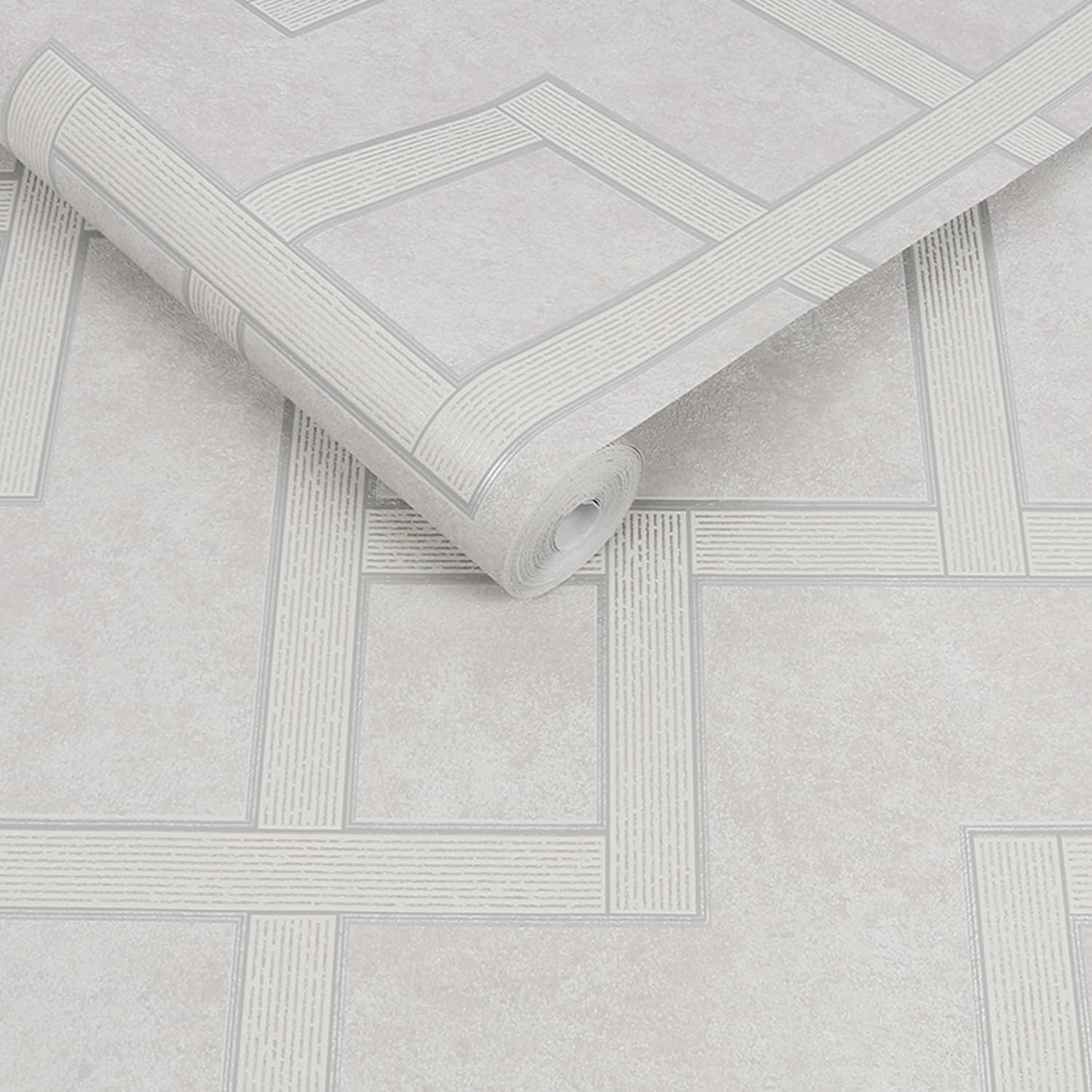 Gilded Greek Key Wallpaper - Pearl - Boutique Luxury