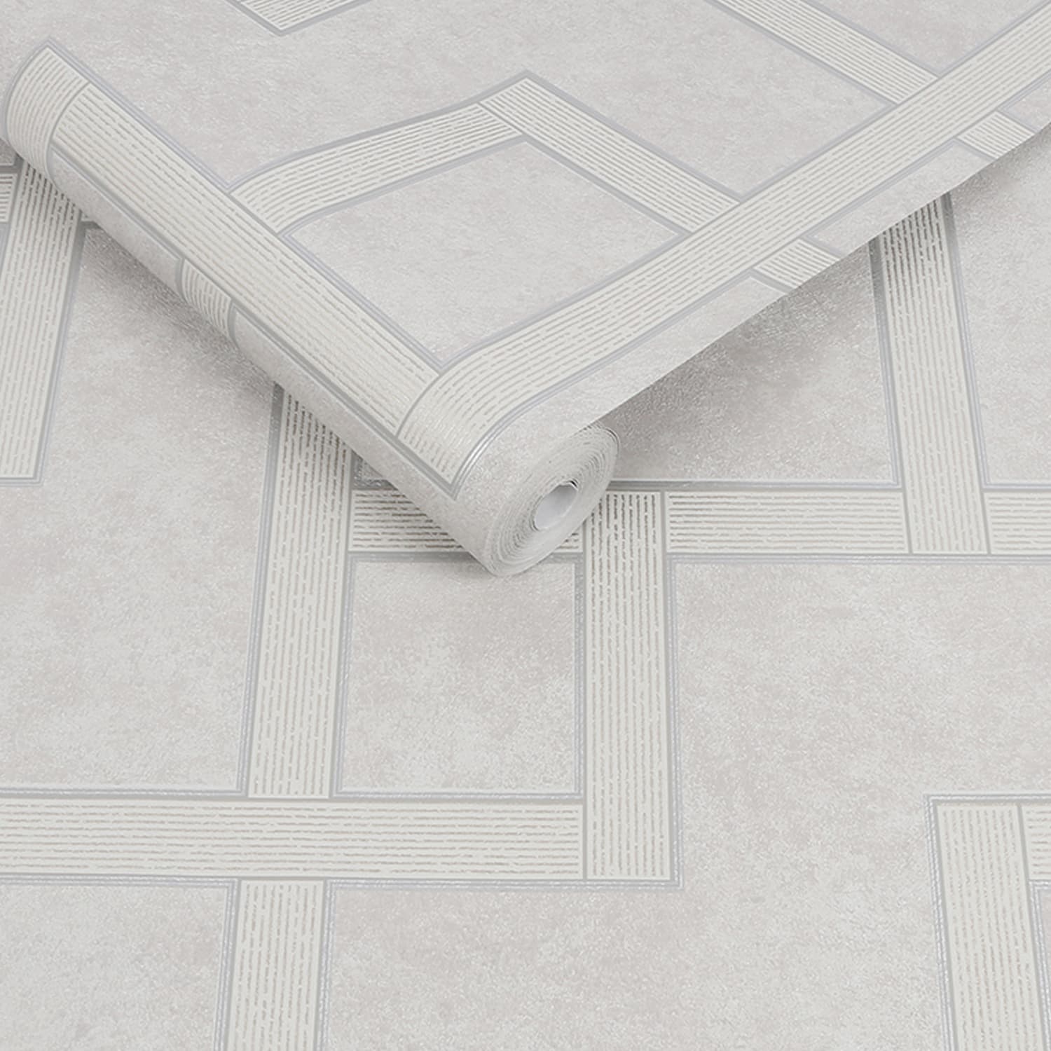 Gilded Greek Key Wallpaper - Pearl - Boutique Luxury