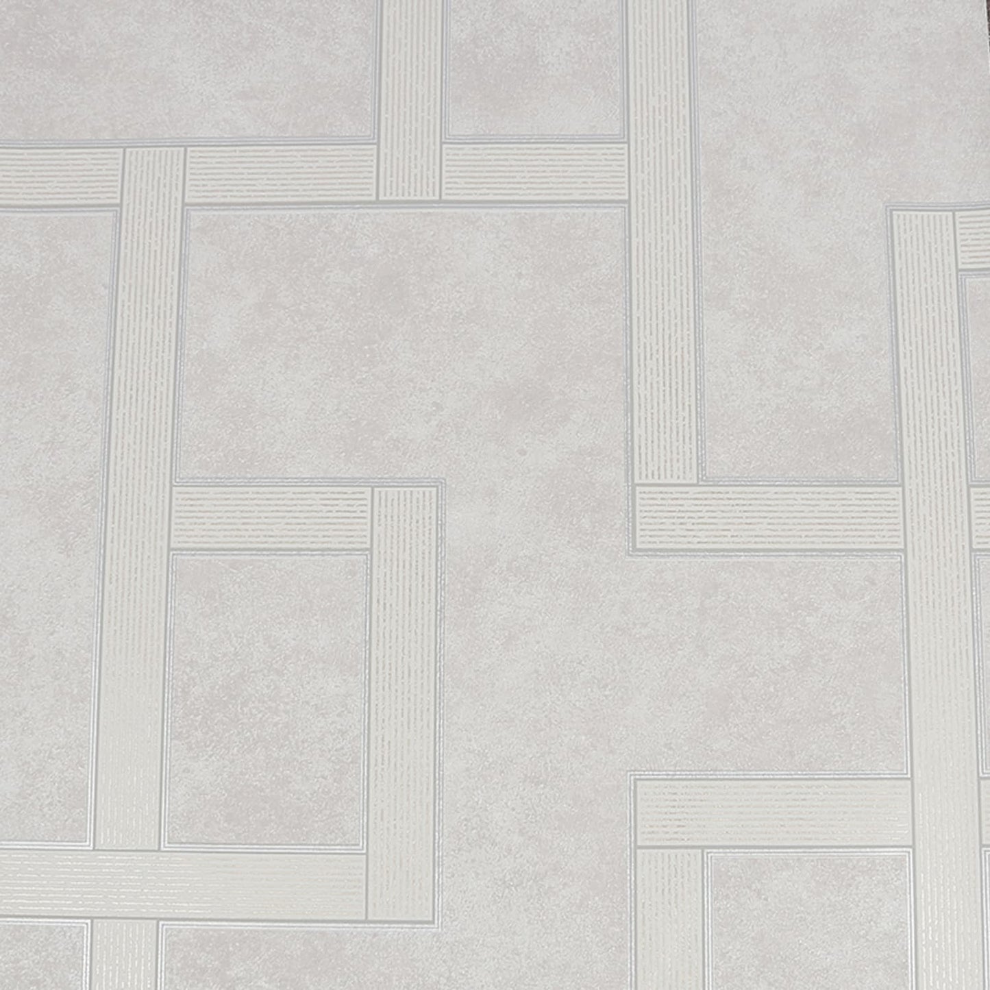 Gilded Greek Key Wallpaper - Pearl - Boutique Luxury