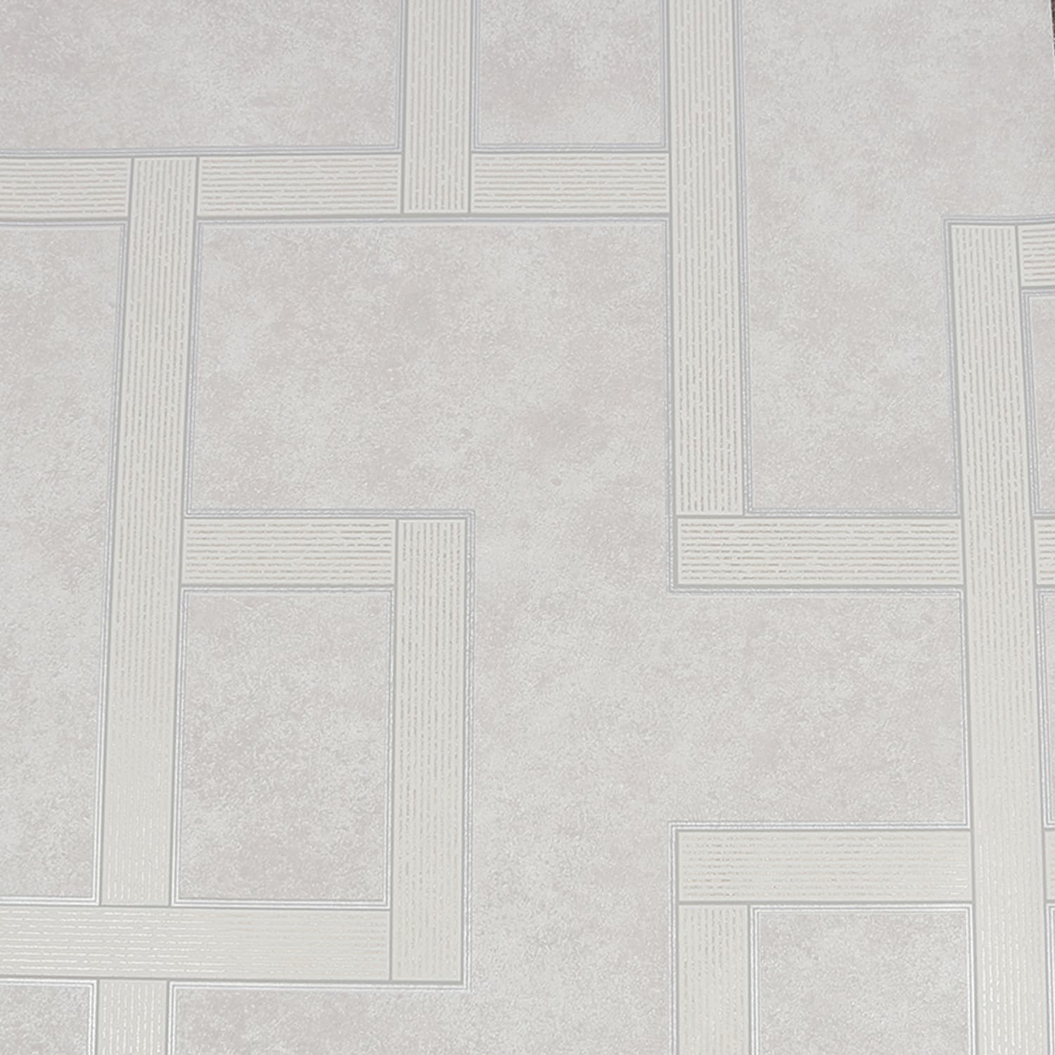 Gilded Greek Key Wallpaper - Pearl - Boutique Luxury