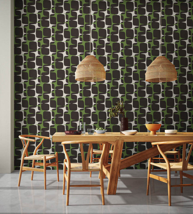 Going Lohko Wallpaper - Juniper / Liquorice - NBIW113036 - Scion