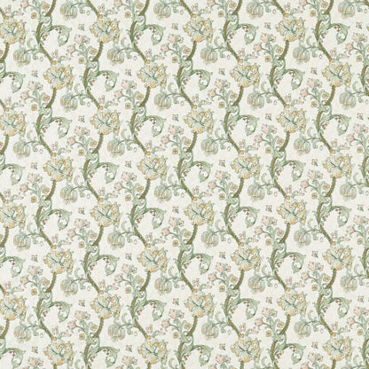 Golden Lily Embroidery Fabric - Linen/Blush - F1742/02 - Clarke & Clarke