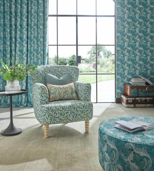 Golden Lily Fabric - Linen/Blush - F1677/03 - Clarke & Clarke