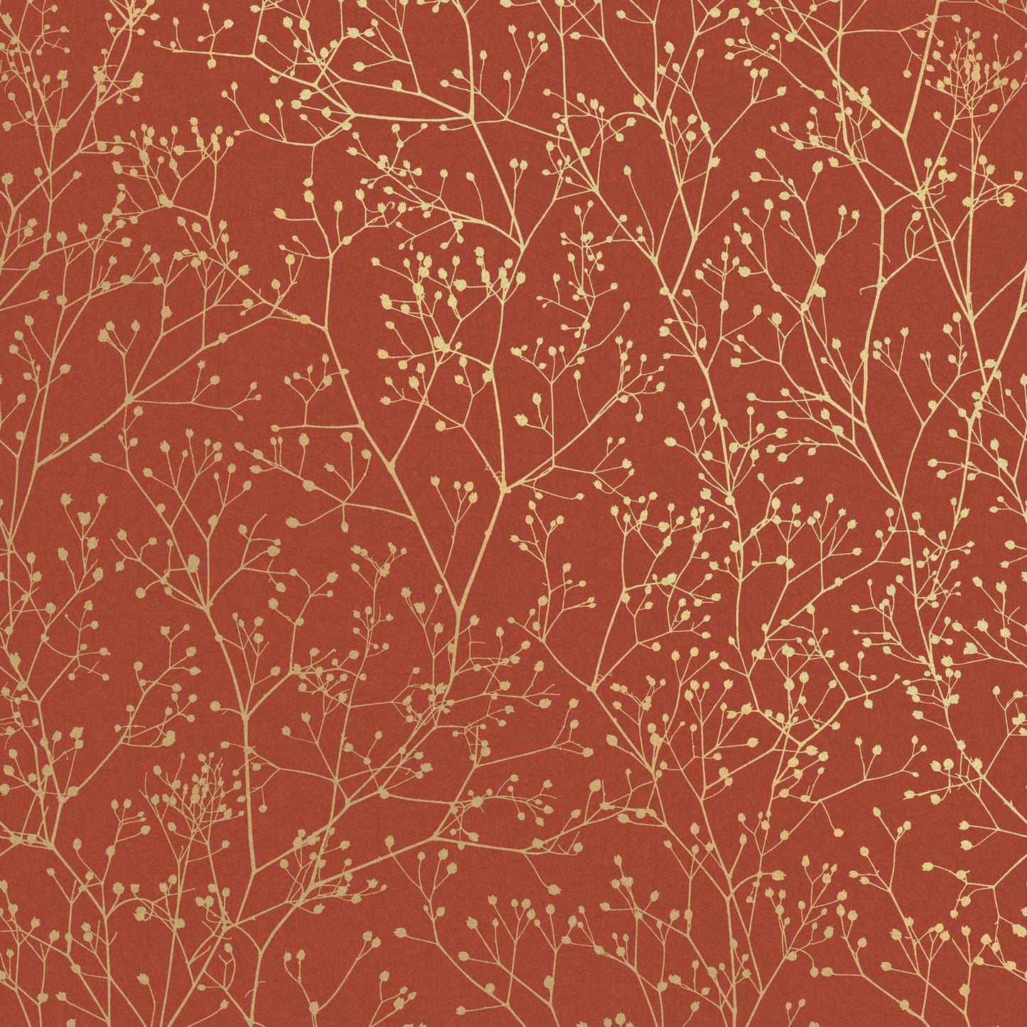 Gypsophila Wallpaper - Paprika & Gold - Clarissa Hulse