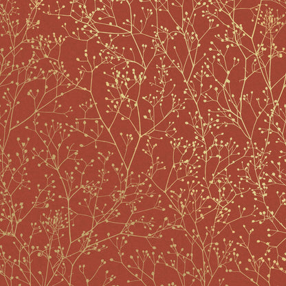Gypsophila Wallpaper - Paprika & Gold - Clarissa Hulse