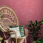 Gypsophila Wallpaper - Raspberry & Silver - Clarissa Hulse