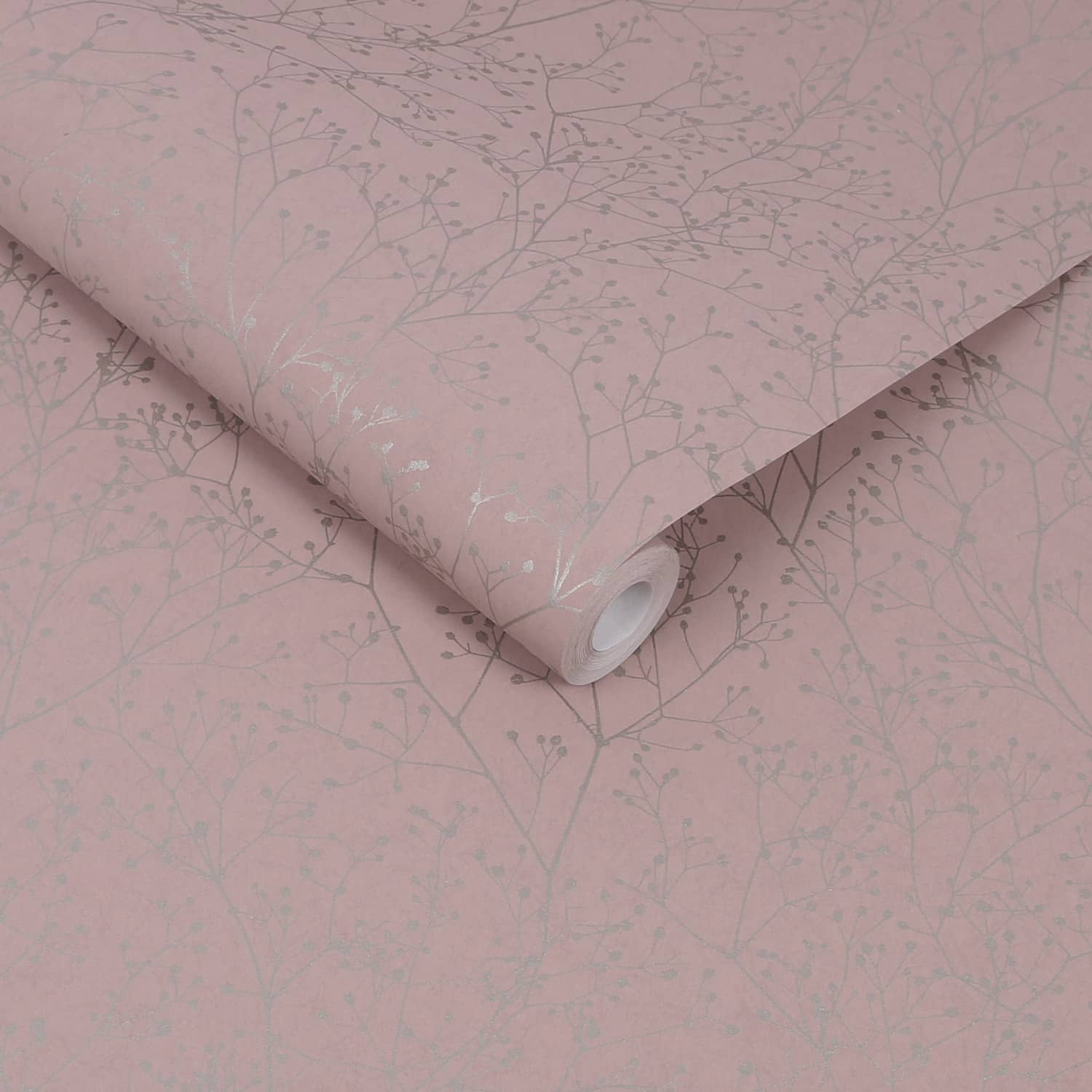 Gypsophila Wallpaper - Shell & Rose Gold - Clarissa Hulse