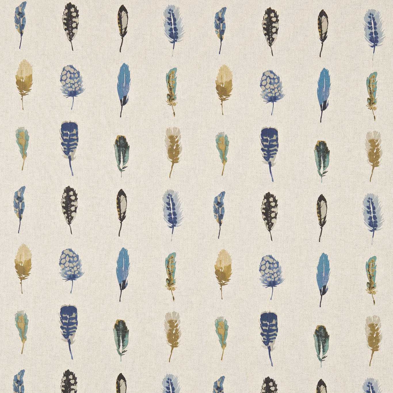 Limosa Fabric - Indigo/Mustard/Stone