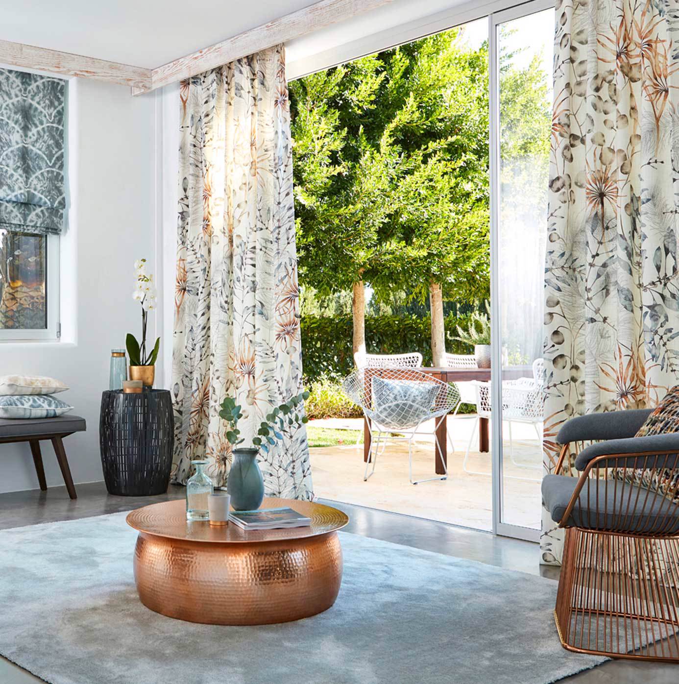 Postelia Room Fabric - Amber/Slate