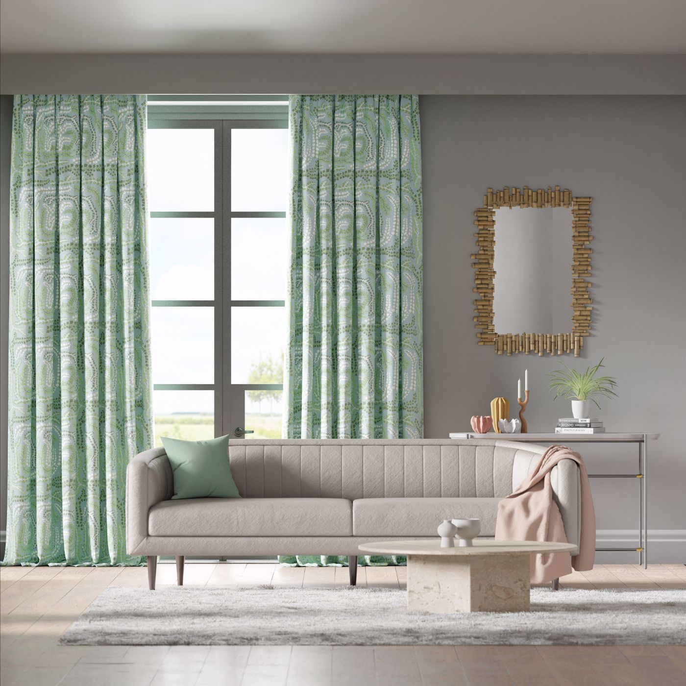 Fayola Room Fabric - Seaglass/Clover/Awakening