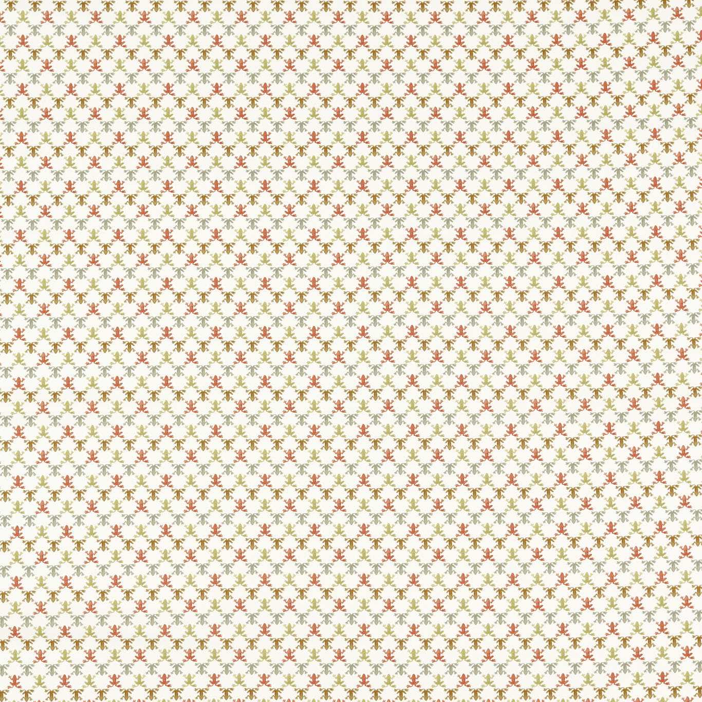 Mini Wood Frog Fabric - Terracotta/Parchment/Sketched