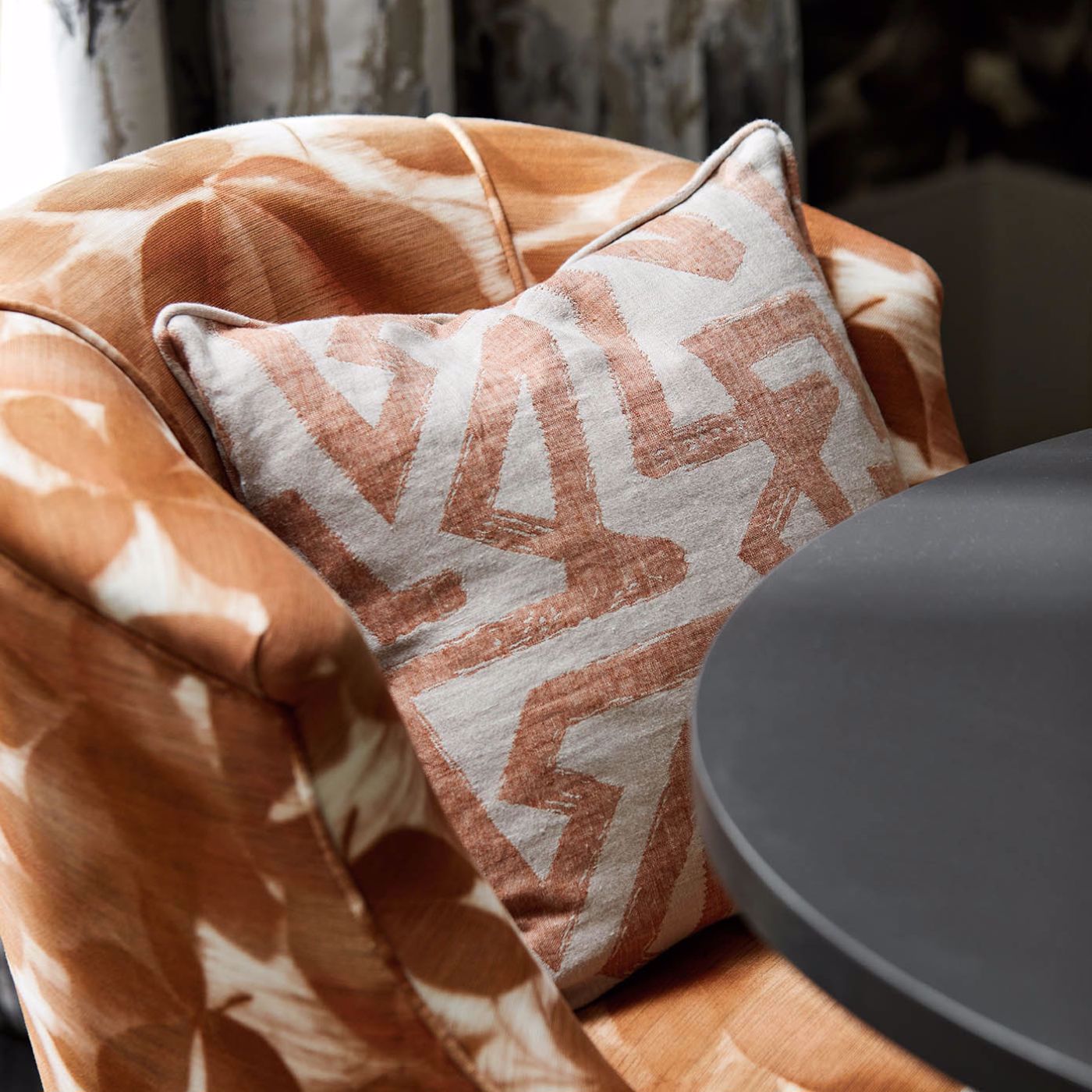 Izumi Room Fabric - Shiitake/Brazilian Rosewood