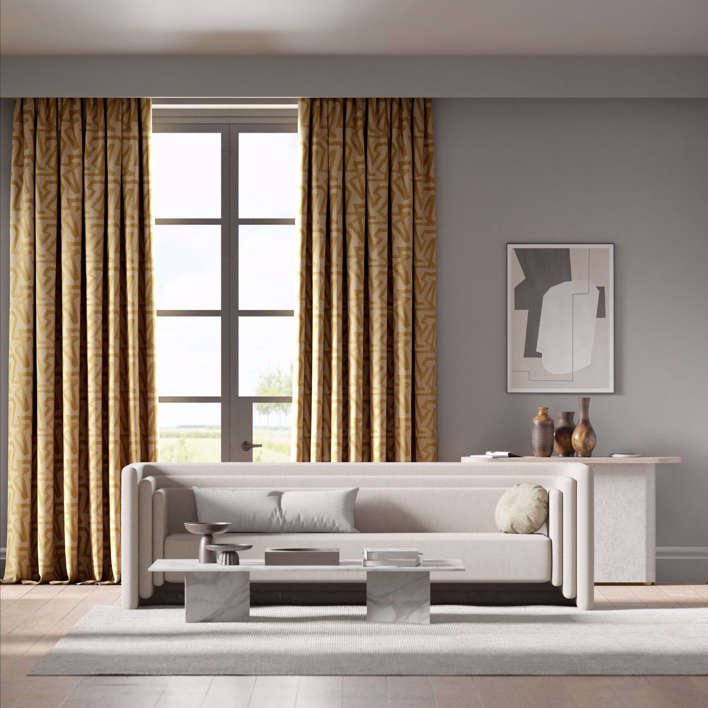 Izumi Room Fabric - Hessian/Sandstone