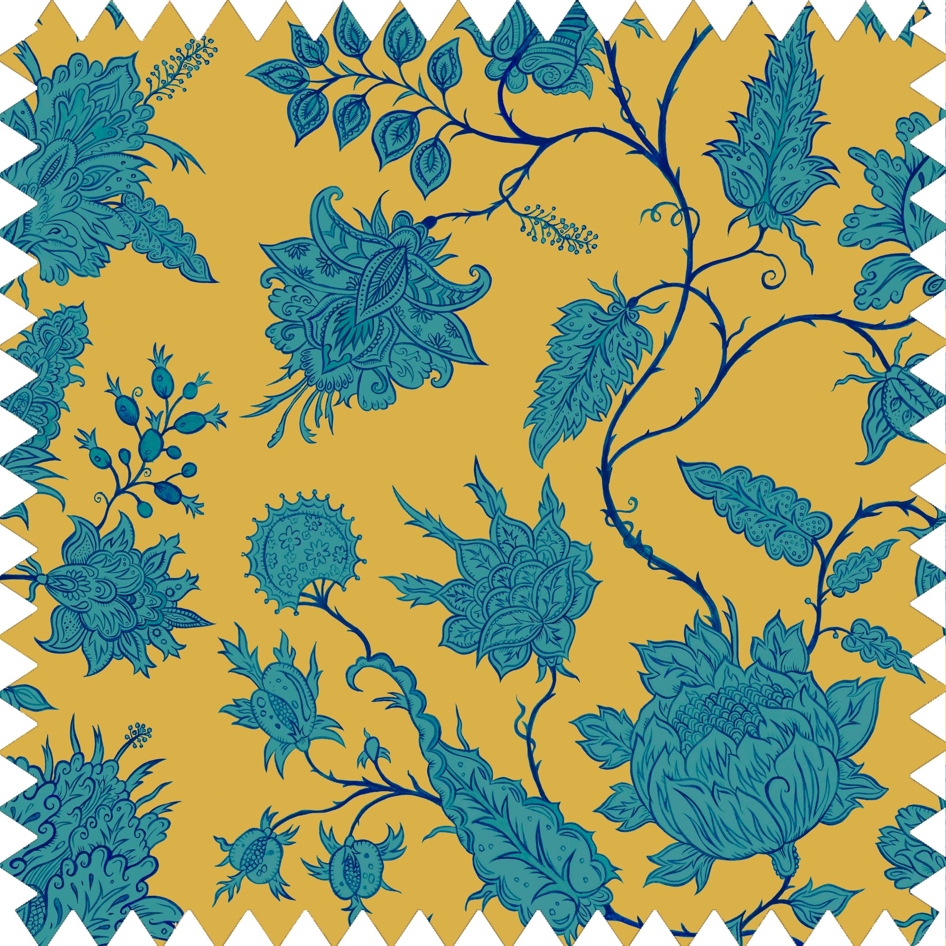 Hermosa Citrine/Zircon Fabric with Recycled Eco-Velvet -Yellow - Wear The Walls