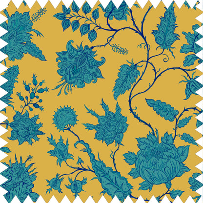 Hermosa Citrine/Zircon Fabric with Recycled Eco-Velvet -Yellow - Wear The Walls