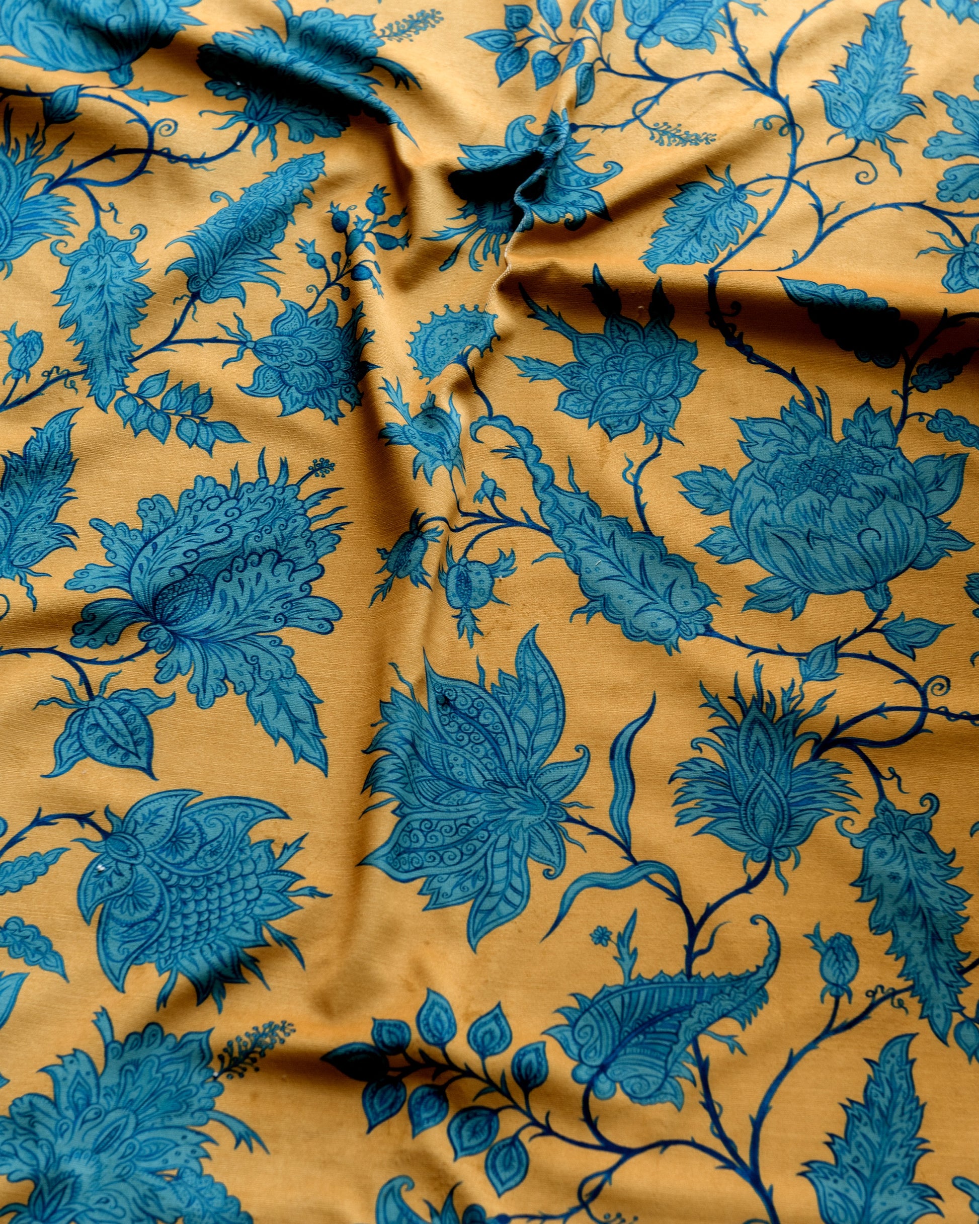 Hermosa Citrine/Zircon Fabric with Recycled Eco-Velvet -Yellow - Wear The Walls