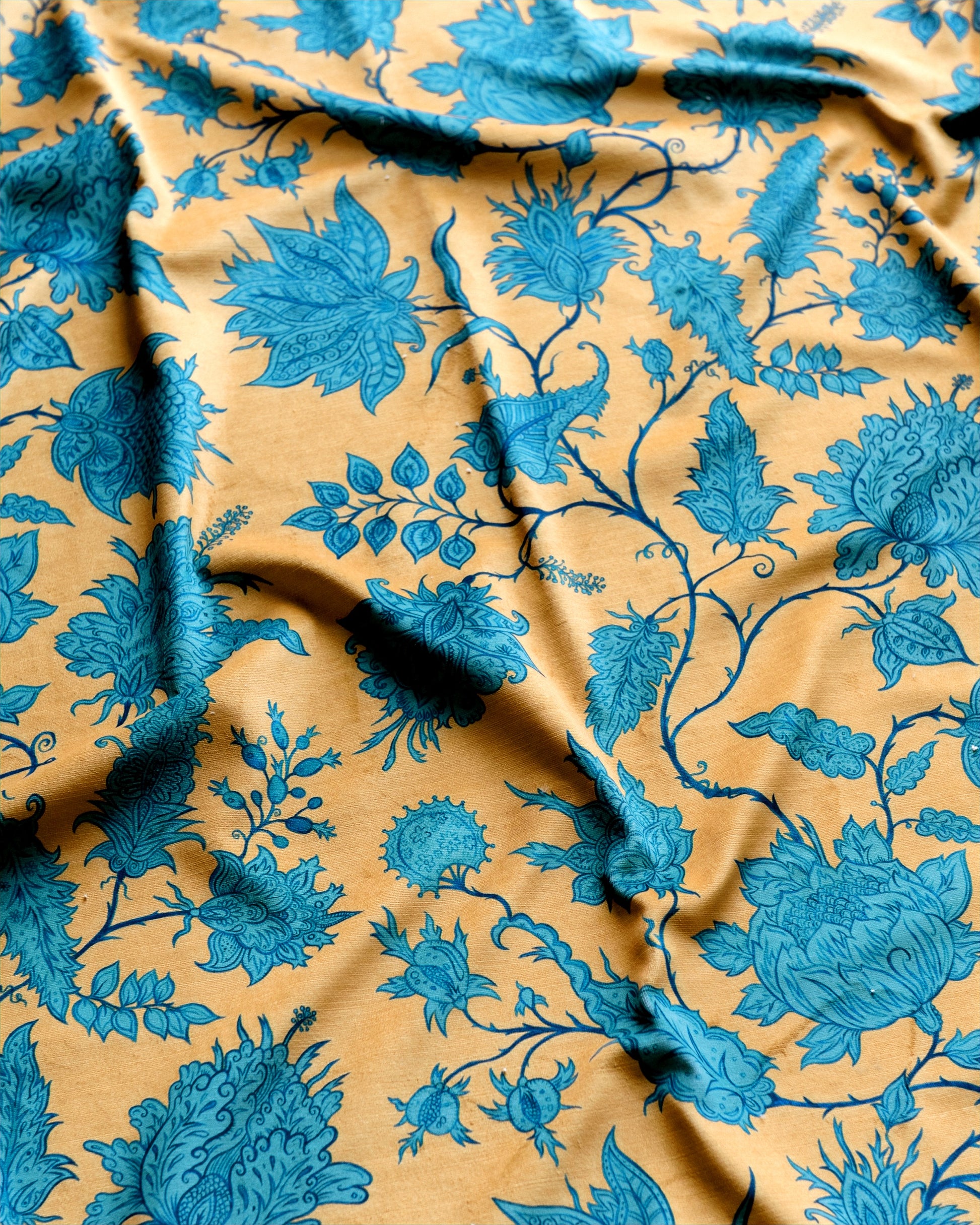 Hermosa Citrine/Zircon Fabric with Recycled Eco-Velvet -Yellow - Wear The Walls