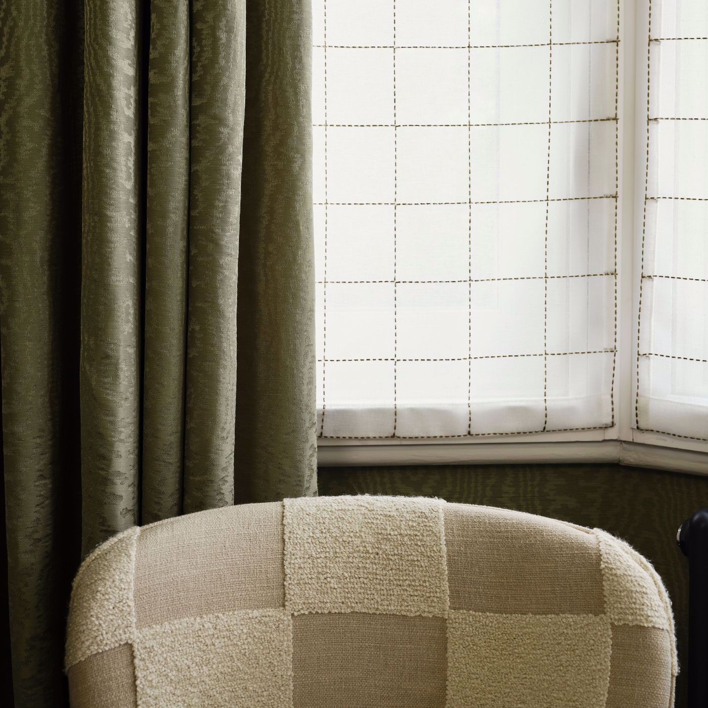 Blenets Check Sheer Fabric - Chocolate - Harlequin - Henry Holland
