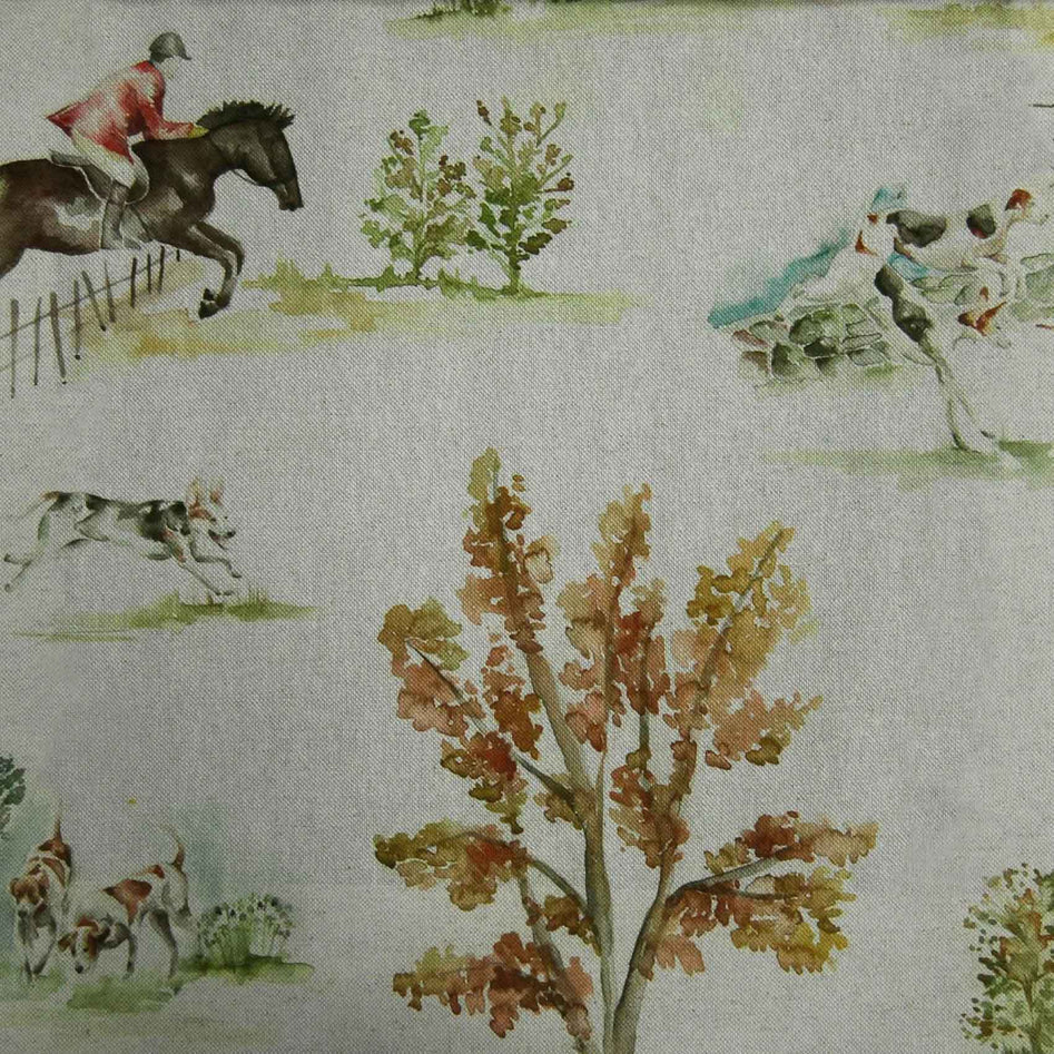 Horse And Hound Linen Fabric