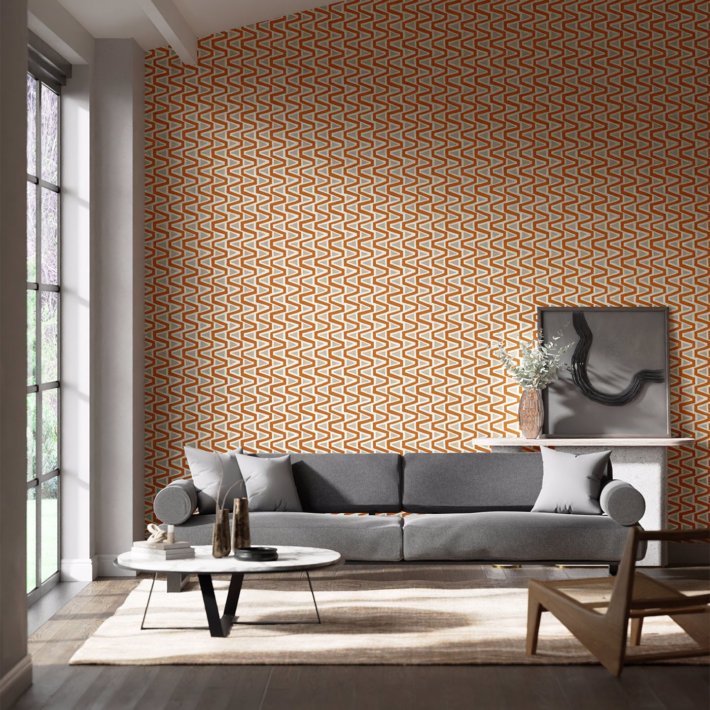 Perception Wallpaper - Brazillian Rosewood/Temple Grey/New Beginnings - HQN2112833