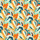 Calathea Fabric - Azul/Onsen/French Ochre/Paprika